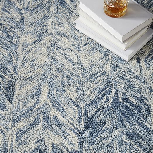 Vines Wool Rug Blue Lagoon west elm