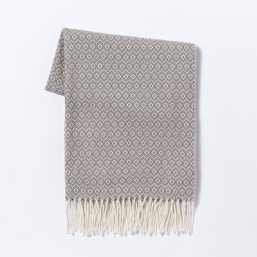 Warmest Throw Diamond Jacquard west elm