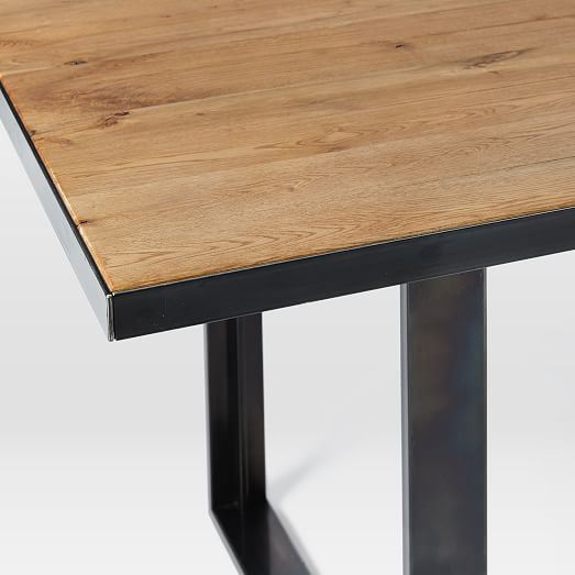 Industrial Oak + Steel Dining Table west elm