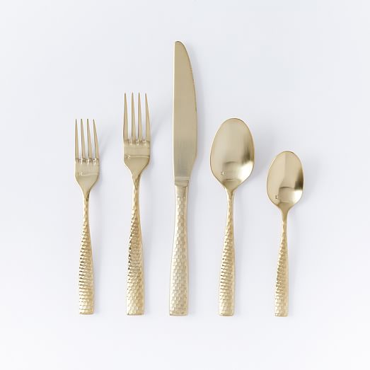 Faceted Gold Flatware Set west elm