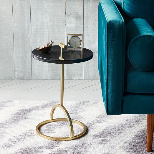 Modernist Handle Nesting Side Table Marble west elm