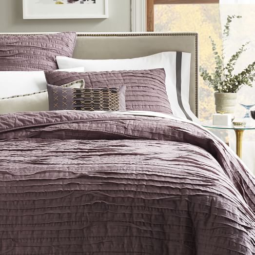 Frayed Edge Quilt Dark Iris west elm