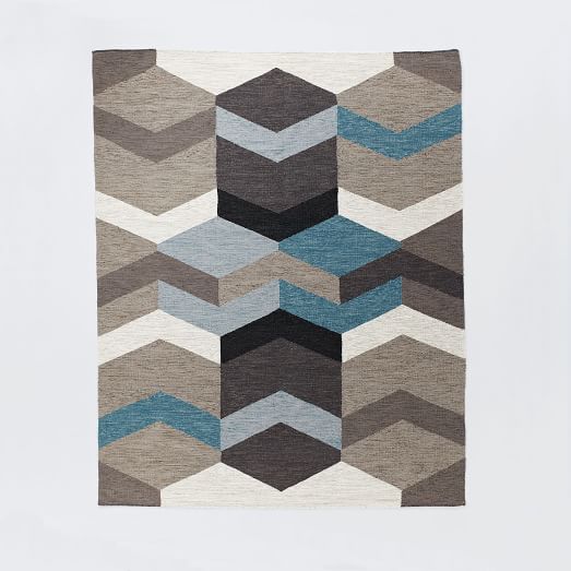 MidCentury Geo Wool Kilim west elm