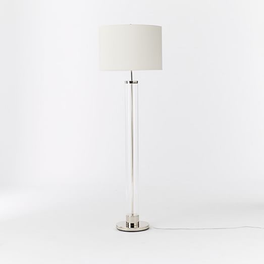 Acrylic Column Floor Lamp - Polished Nickel | west elm