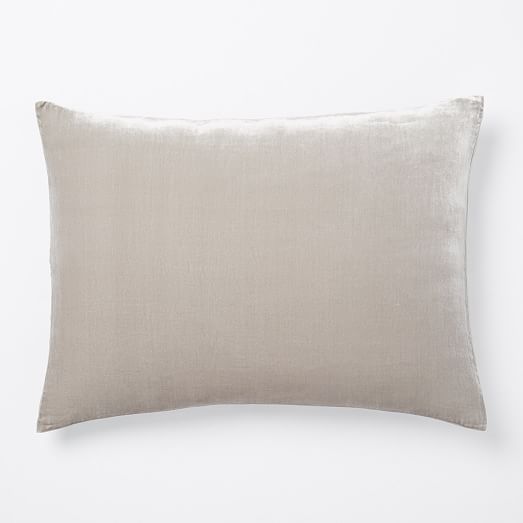 Luxe Velvet Duvet Cover + Shams Light Gray west elm