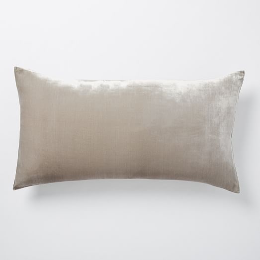 Luxe Velvet Duvet Cover + Shams Light Gray west elm