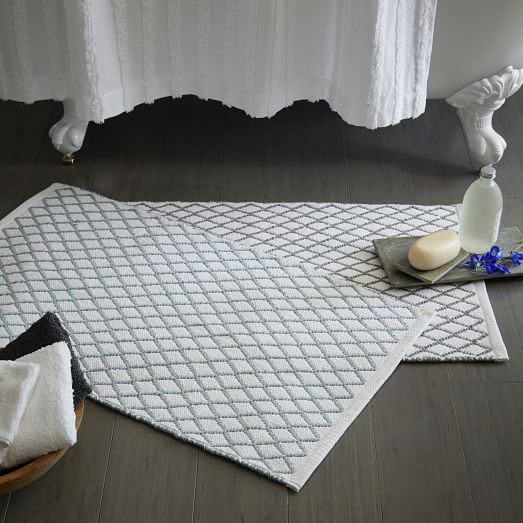 Diamond Flat Weave Bath Mat west elm