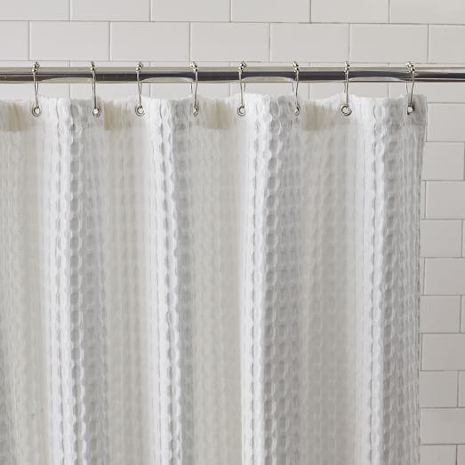 Waffle Grommet Shower Curtain White west elm