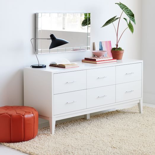 NarrowLeg 6Drawer Dresser White west elm