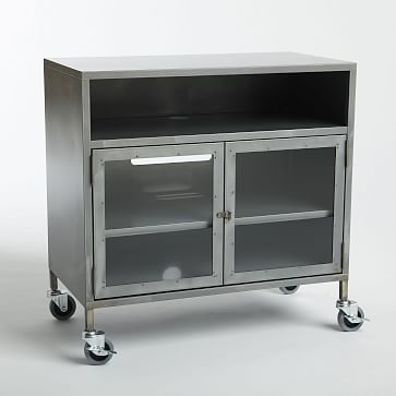 metal industrial tv westelm cart furniture