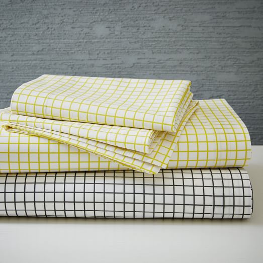 Windowpane Sheet Set Slate west elm
