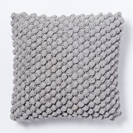 Bubble Knit Pillow Cover Platinum west elm