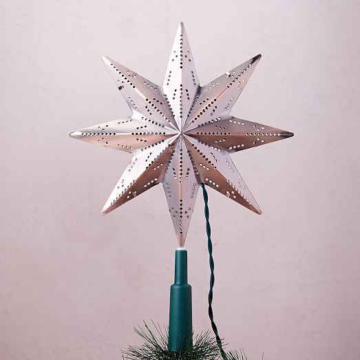 led light up star tree topper copper west elm led light up star tree topper copper west elm