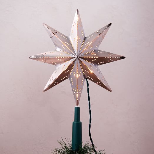 LED Light-Up Star Tree Topper - Copper west elm