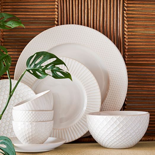 Textured Dinnerware Set White west elm