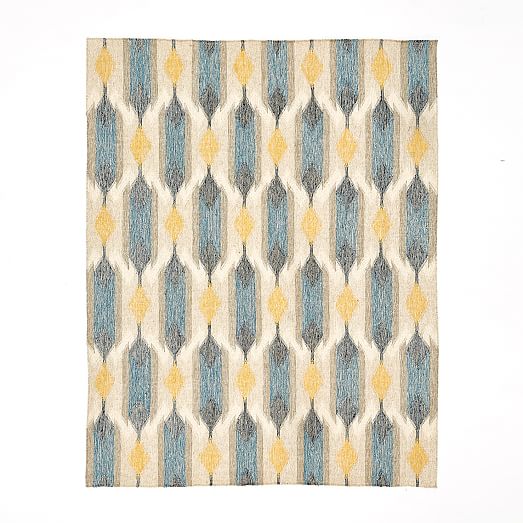 Teardrop Ikat Kilim Rug Blue Lagoon west elm