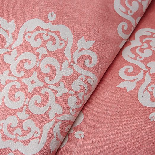 Organic Scroll Medallion Euro Shams Rose Bisque west elm