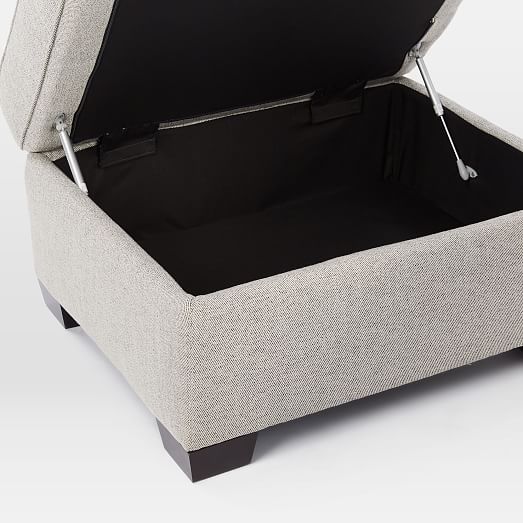 Henry® Storage Ottoman Gravel (Twill) west elm