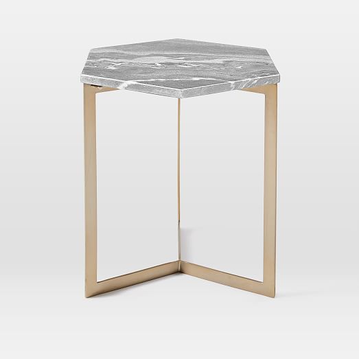 Hex Side Table Antique Brass west elm