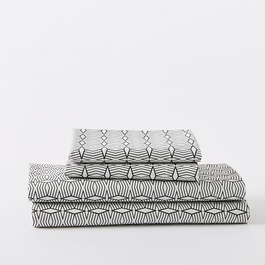 Organic Diamond Stripe Sheet Set west elm