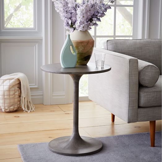Concrete Pedestal Side Table west elm