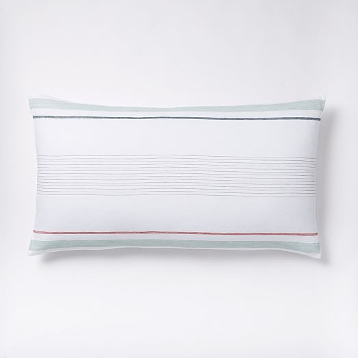 Belgian Flax Linen Crisp Stripe Duvet Cover + Shams west elm