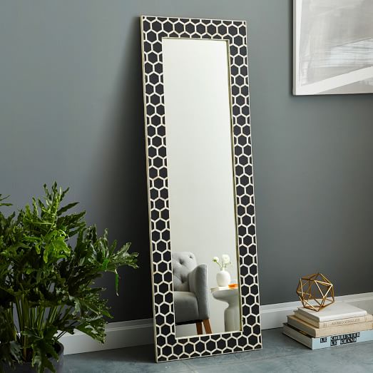 bone inlay floor mirror black west elm bone inlay floor mirror black west elm