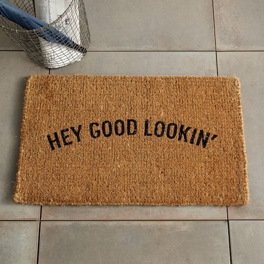 Hey Good Lookin' Coir Doormat west elm