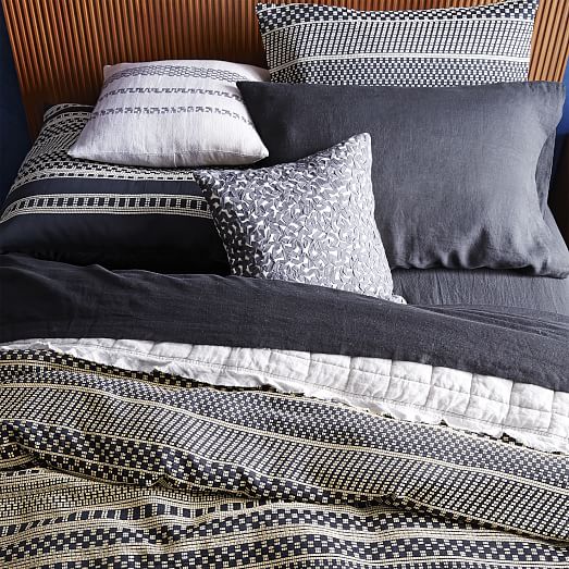 Organic Washed Woven Dot Duvet Cover + Shams west elm