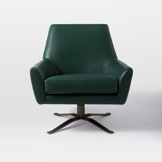 Lucas Leather Swivel Base Chair west elm