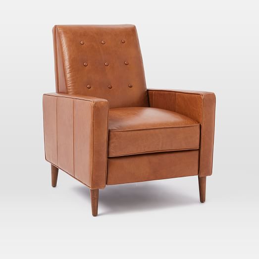 Rhys MidCentury Leather Recliner west elm