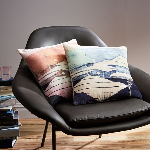 Velvet Desert Canyon Pillow Cover Cornflower Blue west elm