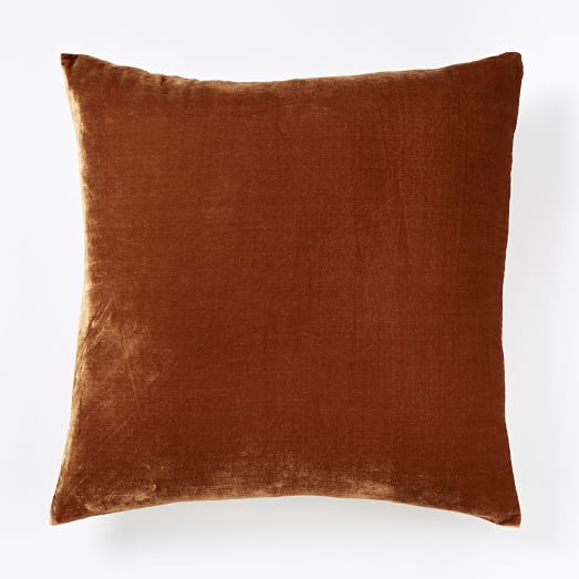 Luxe Velvet Square Pillow Cover Copper west elm