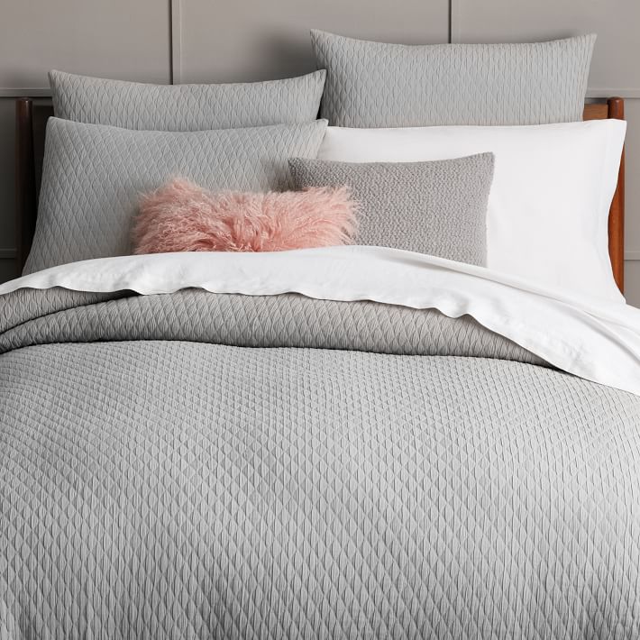 Textured Cotton Duvet Cover West Elm Ripple Texture Duvet Cover Twin Platinum