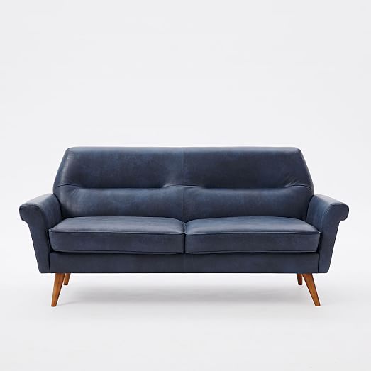 Denmark Leather Loveseat (66") west elm