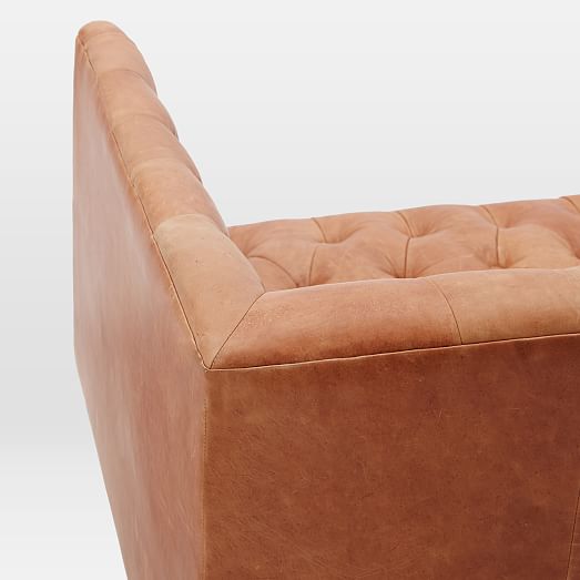 Modern Chesterfield Leather Sofa west elm