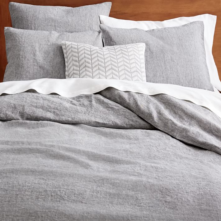 Belgian Flax Linen Melange Duvet Cover Shams West Elm