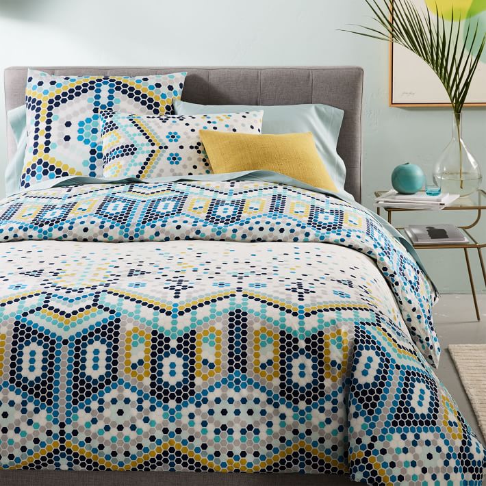 Anic Mosaic Tile Duvet Cover Shams West Elm
