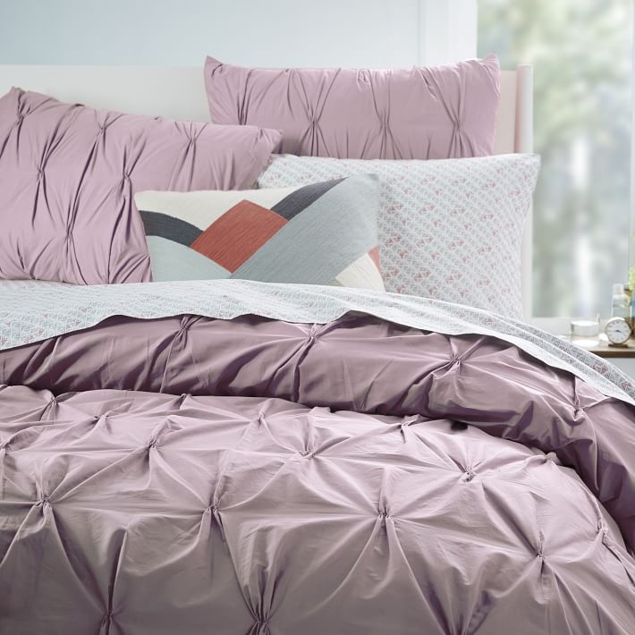 Anic Cotton Pintuck Duvet Cover Shams Slate West Elm Anic Cotton Pintuck Euro Shams Light Amethyst 119 84 99 Duvet Cover