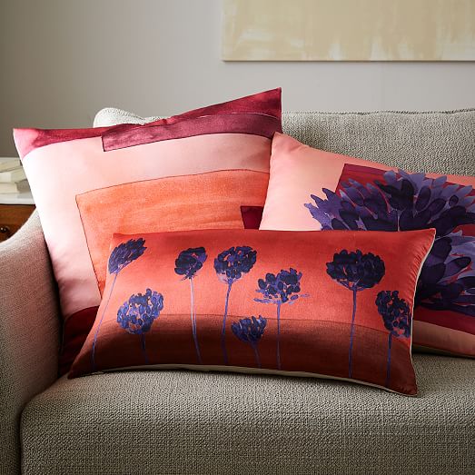 Roar + Rabbit Pincushion Silhouette Silk Pillow Cover Poppy west elm