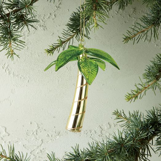 tropical glass ornament palm tree west elm tropical glass ornament palm tree west elm