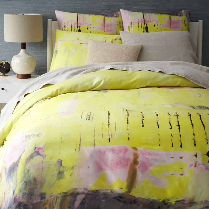 400 Thread Count Anic Expressionist Sateen Duvet Cover West Elm