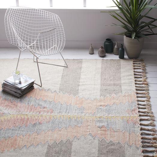 Ikat Diamond Dhurrie Rug west elm