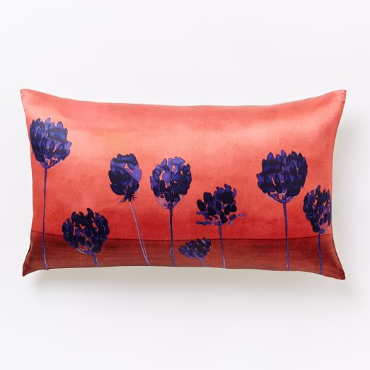 Roar + Rabbit Pincushion Silhouette Silk Pillow Cover Poppy west elm