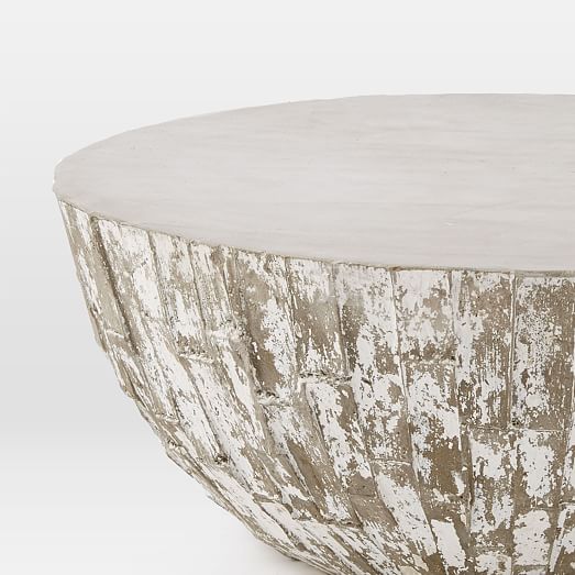 Sculpted Concrete Drum Coffee Table | west elm