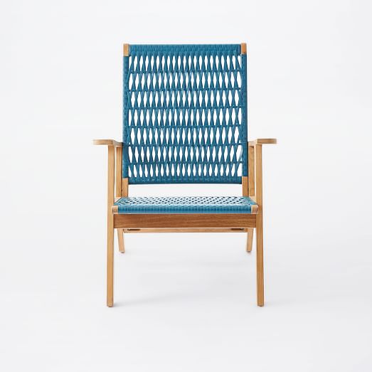 Catskill Wood + Wicker Chair Teak/Teal west elm