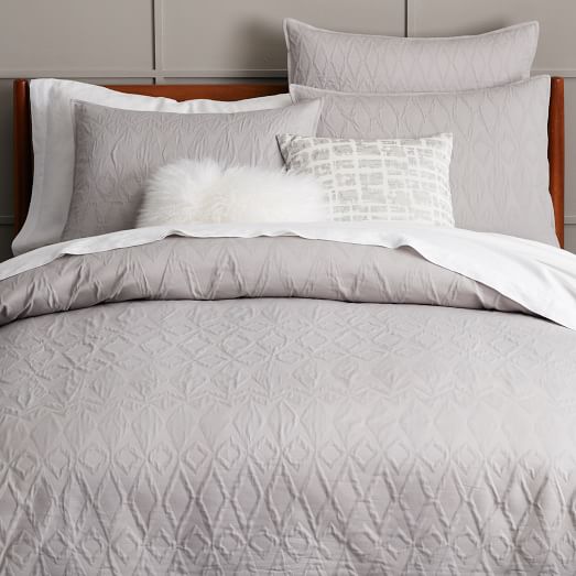 Organic Shadow Diamond Matelasse Duvet Cover west elm