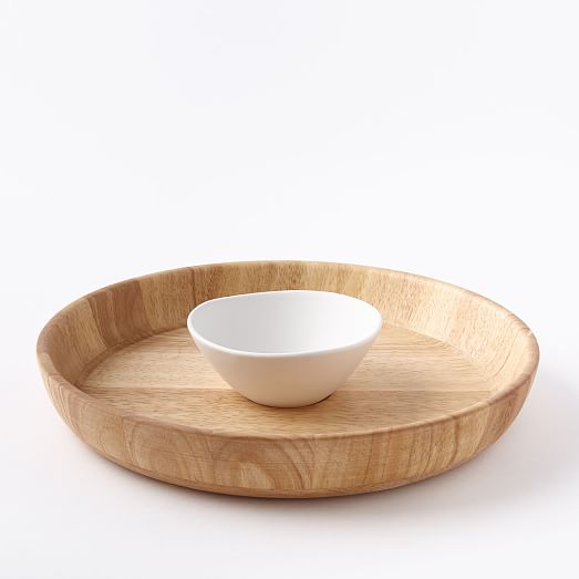 Wood + Ceramic Chip and Dip Set west elm