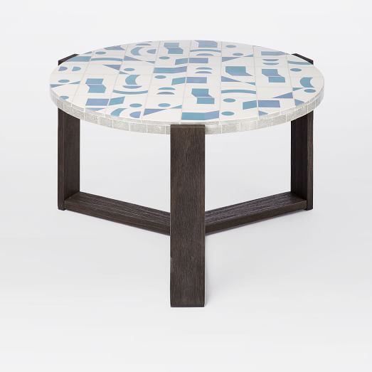 Mosaic Tiled Coffee Table Two Tone Geo west elm