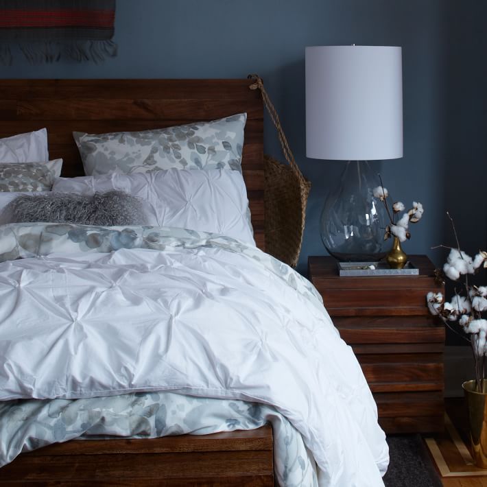 Anic Cotton Pintuck Duvet Cover Shams White West Elm